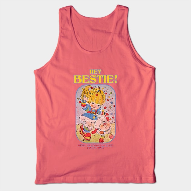 Hey Bestie Rainbow Brite Distressed Tank Top by Tangan Pengharapan